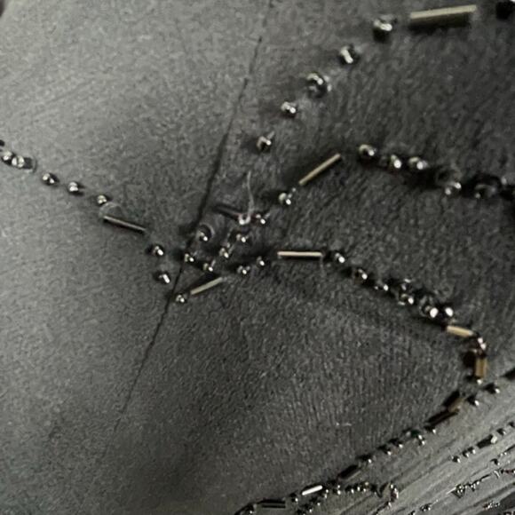 Jones New York Vintage Silk Dress 6 Beaded Y2K Vampy Fairycore Whimsigoth - Picture 8 of 12